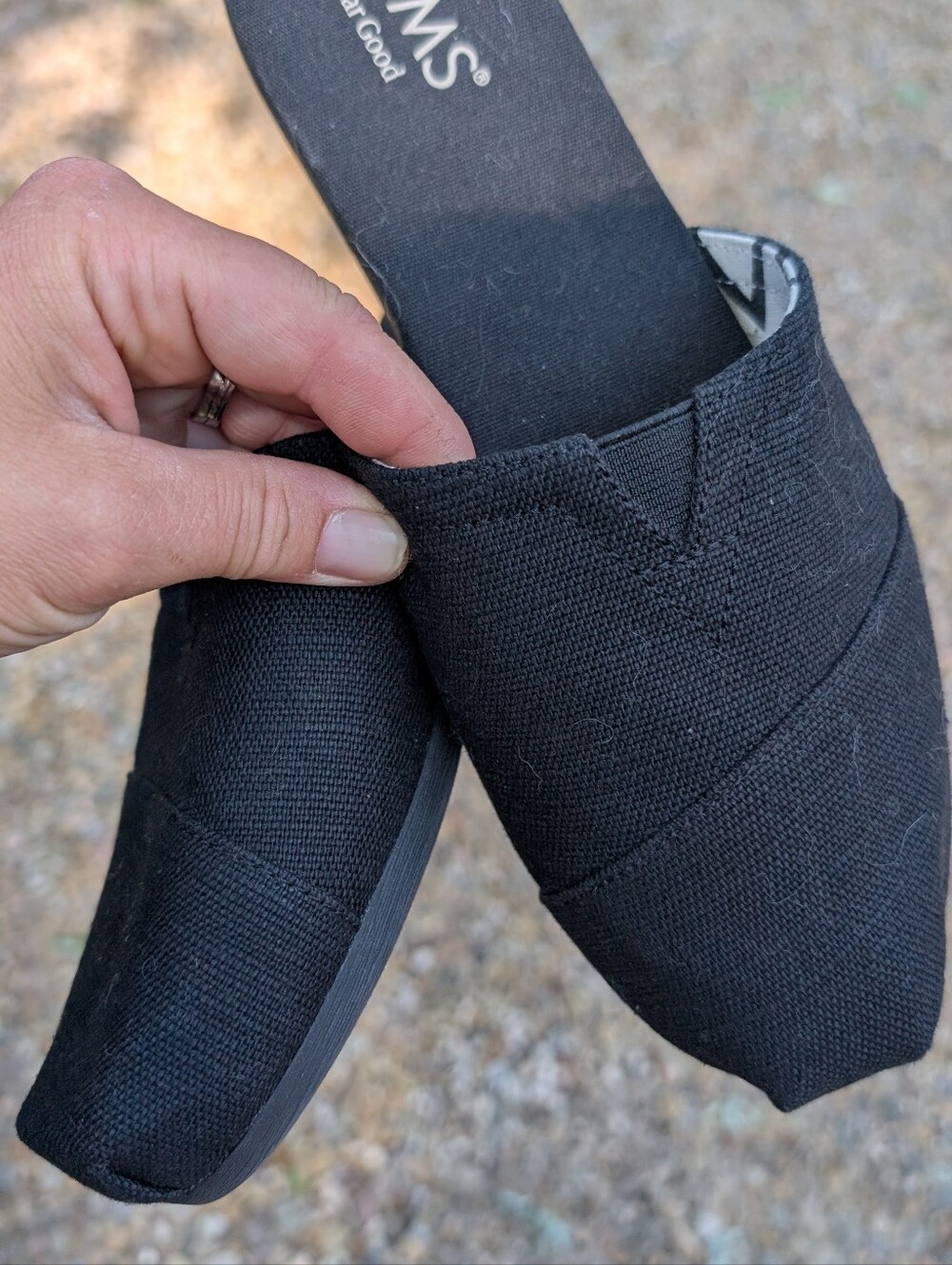 Black Slide On Toms
